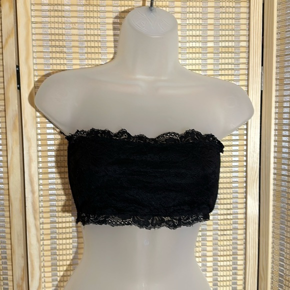 Lulus Black Lace Bandeau Bra Top Lined Medium - Picture 3 of 16